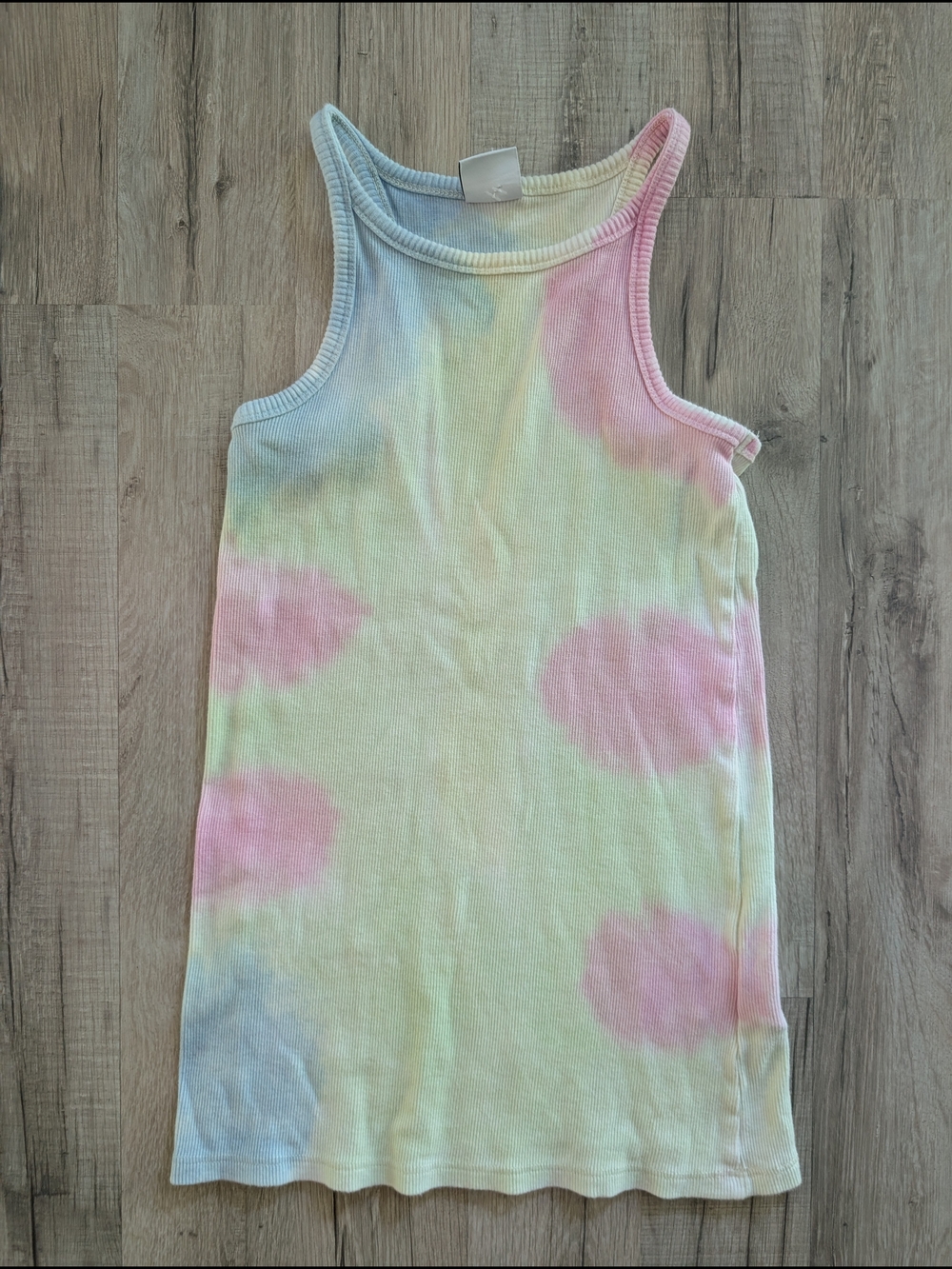Zara Ribbed Pastel Tie-Dye Tank Dress, 8-9Y (V9)